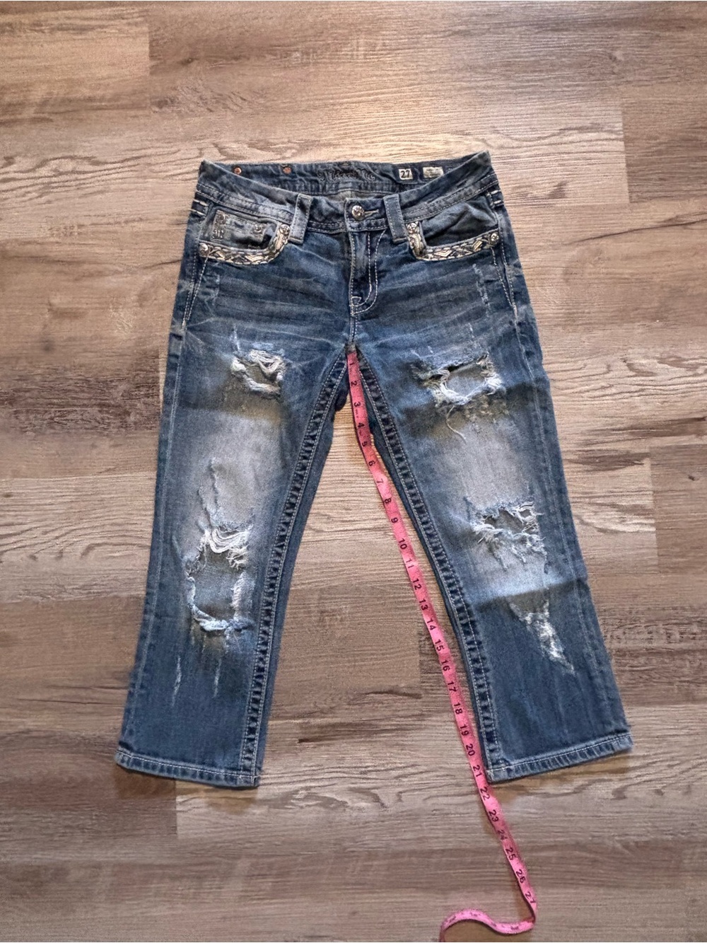 Women's Distressed Blue Jeans